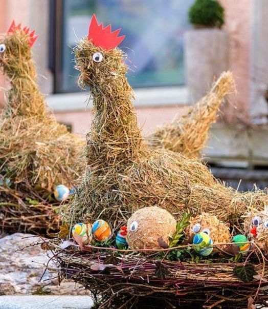 strohhuehner-osterdeko
